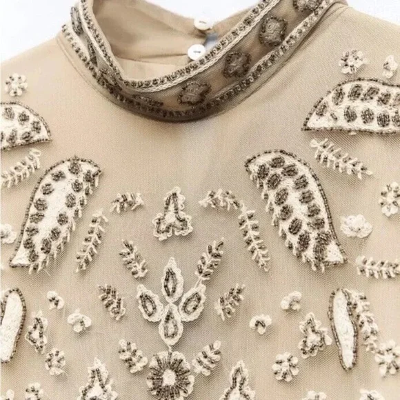 BLOGGERS FAV ZARA LIMITED EDITION BEADED DRESS - Picture 4 of 4